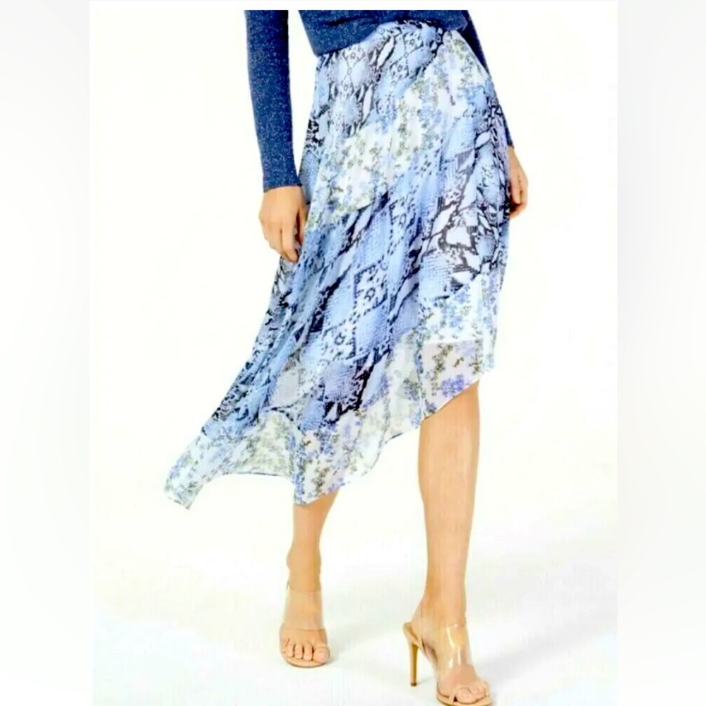 Inc Womens size 2 International Concepts Garden Party blue patterned skirt NWT